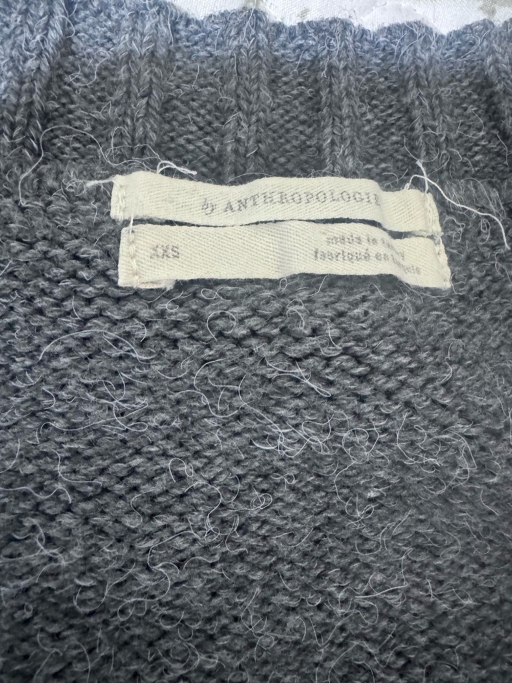 Anthropologie Gray Cable Knit V-Neck Sweater Vest - Picture 6 of 7